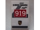 Part No: 24309pb011  Name: Slope, Curved 3 x 2 with Black 'DMG MORI' and 'WEC', White '919' on Red Background and Porsche Logo Pattern (Sticker) - Set 75876