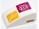Part No: 24309pb062  Name: Slope, Curved 3 x 2 with Atom Diagram and Compass on Magenta and Yellow Squares Pattern (Sticker) - Set 41731