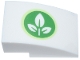 Part No: 24309pb065  Name: Slope, Curved 3 x 2 with Plant with 3 Leaves on Bright Green Circle with Yellowish Green Outline Pattern