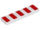 Part No: 2431p79  Name: Tile 1 x 4 with 5 Red Stripes Pattern