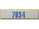 Part No: 2431pb0048  Name: Tile 1 x 4 with Blue '7034' Pattern (Sticker) - Set 7034