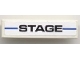 Part No: 2431pb0079  Name: Tile 1 x 4 with Black 'STAGE' on Blue Line Pattern (Sticker) - Set 8124