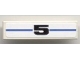 Part No: 2431pb0080  Name: Tile 1 x 4 with Black '5' on Blue Line Pattern (Sticker) - Set 8124
