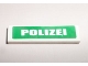 Part No: 2431pb012  Name: Tile 1 x 4 with White 'POLIZEI' on Green Background Pattern (Sticker) - Sets 7237 / 7245-1