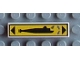 Part No: 2431pb014R  Name: Tile 1 x 4 with Black Submarine and Triangles, Blue Arrows on Yellow Background Pattern Model Right Side (Sticker) - Set 8480