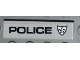Part No: 2431pb0188L Name: Tile 1 x 4 with Black 'POLICE' and Police Silver Star Badge on White Background Pattern Model Left Side (Sticker) - Set 8186 Part No: 2431pb0188L Name: Tile 1 x 4 with Black 'POLICE' and Police Silver Star Badge on White Background Pattern Model Left Side (Sticker) - Set 8186