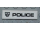 Part No: 2431pb0188R Name: Tile 1 x 4 with Police Silver Star Badge and Black 'POLICE' on White Background Pattern Model Right Side (Sticker) - Set 8186 Part No: 2431pb0188R Name: Tile 1 x 4 with Police Silver Star Badge and Black 'POLICE' on White Background Pattern Model Right Side (Sticker) - Set 8186
