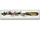 Part No: 2431pb0354L  Name: Tile 1 x 4 with Black Stripe, Red Asian Characters, Gold Air Intake and Spatters Pattern Model Left Side (Sticker) - Set 70725