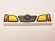 Part No: 2431pb0461 Name: Tile 1 x 4 with Yellow and Orange Headlights and Grille with Concentric Circles Badge Pattern Part No: 2431pb0461 Name: Tile 1 x 4 with Yellow and Orange Headlights and Grille with Concentric Circles Badge Pattern
