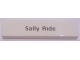 Part No: 2431pb0498 Name: Tile 1 x 4 with Black 'Sally Ride' Pattern Part No: 2431pb0498 Name: Tile 1 x 4 with Black 'Sally Ride' Pattern