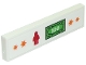 Part No: 2431pb0516 Name: Tile 1 x 4 with Orange Stars, Red Minifigure and $100 Bill Money Pattern (Sticker) - Set 10261 Part No: 2431pb0516 Name: Tile 1 x 4 with Orange Stars, Red Minifigure and $100 Bill Money Pattern (Sticker) - Set 10261