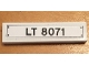 Part No: 2431pb0532 Name: Tile 1 x 4 with Black 'LT 8071' and 4 Rivets Pattern (Sticker) - Set 8071 Part No: 2431pb0532 Name: Tile 1 x 4 with Black 'LT 8071' and 4 Rivets Pattern (Sticker) - Set 8071