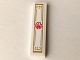 Lego part: Tile 1 x 4 with Red Flower on White Background Pattern (Sticker) - Set 70643