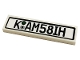 Lego part: Tile 1 x 4 with 'K AM58IH' with Safety Inspection Decal Pattern (Sticker) - Set 10265