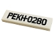 Lego part: Tile 1 x 4 with 'PEKH-0280' on White Background Pattern (Sticker) - Set 10265