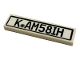 Lego part: Tile 1 x 4 with 'K AM58IH' without Safety Inspection Decal Pattern (Sticker) - Set 10265