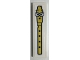 Lego part: Tile 1 x 4 with Gold Recorder Flute with Face Pattern (Sticker) - Set 41252