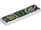 Lego part: Tile 1 x 4 with Headlights and Horseshoe Pattern