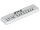 Part No: 2431pb0891  Name: Tile 1 x 4 with Dark Silver 'P1', 'LT-M' and 8-Digit Serial Number Pattern