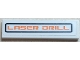 Part No: 2431pb0892  Name: Tile 1 x 4 with Orange 'LASER DRILL' with Black Rectangle Outline Pattern (Sticker) - Set 7649