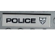 Part No: 2431pb188L  Name: Tile 1 x 4 with Black 'POLICE' and Police Silver Star Badge on White Background Pattern Model Left Side (Sticker) - Set 8186