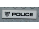 Part No: 2431pb188R  Name: Tile 1 x 4 with Police Silver Star Badge and Black 'POLICE' on White Background Pattern Model Right Side (Sticker) - Set 8186