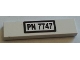 Part No: 2431pb363  Name: Tile 1 x 4 with Black 'PN 7747' on White Pattern (Sticker) - Set 7747