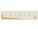 Part No: 2431pb370  Name: Tile 1 x 4 with Ruler with Gold Trim Pattern