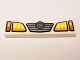 Part No: 2431pb461  Name: Tile 1 x 4 with Yellow and Orange Headlights and Grille with Concentric Circles Badge Pattern
