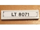 Part No: 2431pb532  Name: Tile 1 x 4 with Black 'LT 8071' and 4 Rivets Pattern (Sticker) - Set 8071