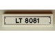 Part No: 2431pb535  Name: Tile 1 x 4 with Black 'LT 8081' and 4 Rivets Pattern (Sticker) - Set 8081