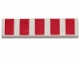 Part No: 2431pb556  Name: Tile 1 x 4 with 5 Red Wide Stripes Pattern