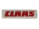 Part No: 2431pb590  Name: Tile 1 x 4 with Red 'CLAAS' on White Background Pattern (Sticker) - Set 42054
