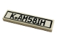 Part No: 2431pb692  Name: Tile 1 x 4 with 'K AM58IH' without Safety Inspection Decal Pattern (Sticker) - Set 10265
