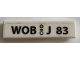 Part No: 2431pb720  Name: Tile 1 x 4 with 'WOB - J 83' Pattern (Sticker) - Set 10252