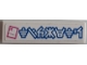 Part No: 2431pb757  Name: Tile 1 x 4 with Dark Pink Ticket and Blue Ninjago Logogram 'TICKETS' Pattern (Sticker) - Set 70640