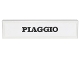 Part No: 2431pb808  Name: Tile 1 x 4 with Black 'PIAGGIO' Logo on White Background Pattern (Sticker) - Set 10298