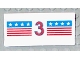 Part No: 2440pb010  Name: Vehicle, Spoiler / Plow Blade 6 x 3 with Hinge with Red and Blue Stripes with Red Number 3 and White Stars Pattern (Sticker) - Set 1821