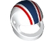 Part No: 2446pb57  Name: Minifigure, Headgear Helmet Motorcycle (Standard) with Dark Blue Thick Stripe and Red Thin Stripes Pattern