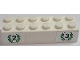 Part No: 2456pb023  Name: Brick 2 x 6 with Numbers 2 and 3 in Green Laurels on White Background Pattern (Stickers) - Set 6337