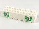 Part No: 2456px1  Name: Brick 2 x 6 with Numbers 2 and 3 in Green Laurels Pattern