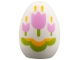 Part No: 24946pb05  Name: Egg with Small Pin Hole with Bright Pink Tulips, Lime Stems, Bright Light Orange Trim Easter Pattern