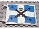 Lot ID: 406093036  Part No: 2525px2  Name: Flag 6 x 4 with Black Crossed Cannons and Crown with Black Dots over Blue and White Cross Pattern on Both Sides