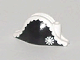Lot ID: 381209224  Part No: 2528pb02  Name: Minifigure, Headgear Hat, Pirate Bicorne with Cockade on Black Scalloped Background Pattern