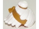 Part No: 25750pb02  Name: Minifigure, Hair Mid-Length Tousled, Top Knot Bun with Pearl Gold Band and Headband Pattern