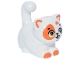 Part No: 2652pb09  Name: Cat, Friends Style, Large, Sitting with Orange Markings and Paws, Lime Eyes, Open Mouth with Bright Pink Tongue Pattern (Churro)
