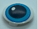 Part No: 2654pb017  Name: Plate, Round 2 x 2 with Rounded Bottom (Boat Stud) with Medium Azure Eye Pattern