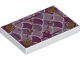 Part No: 26603pb025  Name: Tile 2 x 3 with Gold Shells and Fasteners on Multicolored Scales Background Pattern (Seat Cushion)