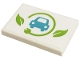 Part No: 26603pb167  Name: Tile 2 x 3 with Medium Azure Car, Lime Leaves and Power Plug Pattern (Sticker) - Set 41443