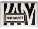 Part No: 26603pb260  Name: Tile 2 x 3 with Black Zebra Stripes Camouflage and 'MM60267' with Dark Tan Outline Pattern (Sticker) - Set 60267